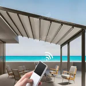 렉산 야외 농막 테라스 스카이어닝 파고라 조립식 전원주택 조립 처마 어닝