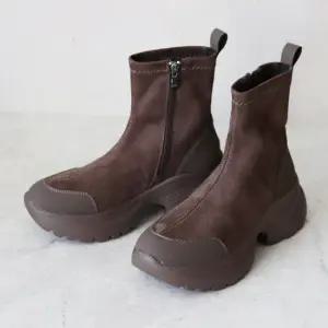 와이드솔 컴포트 쿠션 발편한 키높이 삭스 앵클부츠 6CM BD-AW033