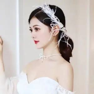 백조의호수 깃털 헤어핀 파티 무대 공연 장식 머리핀