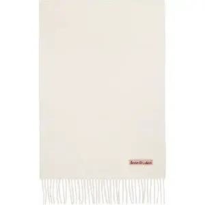 오프 화이트 내로우 프린지 울 스카프 261129F028027