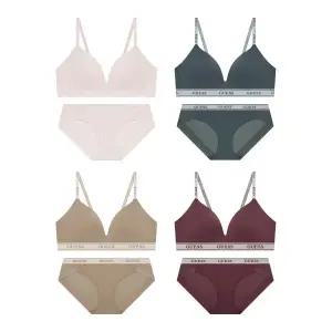 매장정품 게스 GUESS UNDERWEAR 톤온톤 실버밴딩 노와이어 브라 팬티 세트 OEWRP598SET 335196