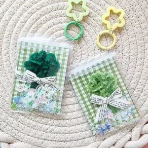 네잎클로버 모루 미니 투명 파우치 키링 DIY키트 체험