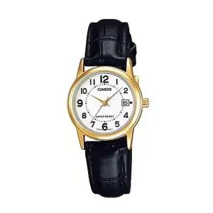 [신세계라이브쇼핑]카시오 LTP-V002GL-7B 여성 라운드 아날로그 가죽 손목 시계