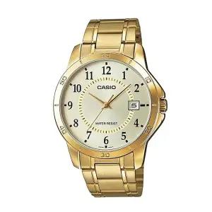 [신세계라이브쇼핑]카시오 MTP-V004G-9B 남성 라운드 아날로그 메탈 손목 시계