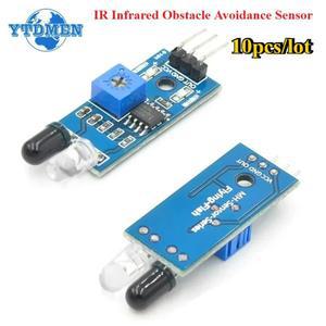 10PCS IR 적외선 장애물 회피 센서 모듈 스마트 자동차 로봇 Arduino 용 3 선 반사 집열판전