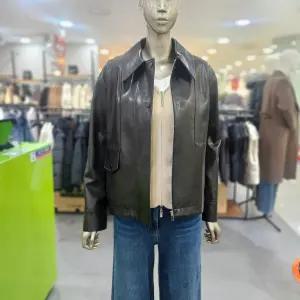 시슬리/애플아울렛/밑단 스트링 리얼 가죽 자켓 SA LEF1611