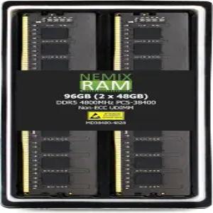 네믹스 RAM 96GB (2X48GB) DDR5 4800MHZ PC5-38400 2Rx8 1.1V CL40 288-PIN 비완충 UDIMM 데스크탑 PC