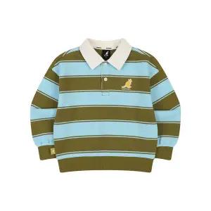 [캉골키즈](마산점)스트라이프 럭비 스 셔츠 SA 0101 카키 (ASACLT01010KH)