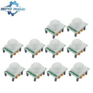 1-10pcs HC-SR501 라즈베리 파이용 Arduino 용 IR 초전기 적외선 인간 모션 센서 감지기 모듈 조정