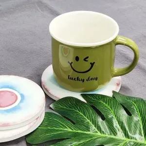 원형 세라믹 코스터 수채화 세트 컵받침 진열대 찻잔