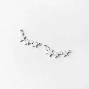싼비즈 [8-038-35]써지컬스틸 펜던트 별다섯개양고리 18.5x8mm ,1개