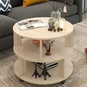 60cm 3단 티테이블 우드 원형 (WFHJLV2)