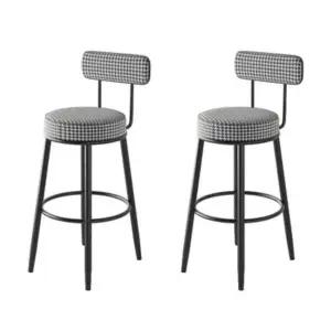 체크 스틸 2개 등받이 바텐의자 (WFHJM3D)