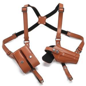 범용 수직 숄더 스트랩 홀스터 서바이벌 언더암 G17 타입 92 1911 가죽 총 가방