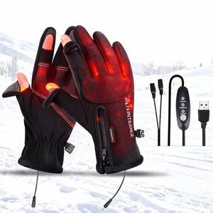 USB 전기 가열 장갑 충전식 겨울  터치 스크린 스키 사이클링 야외 하이킹 스노우보드용 방수