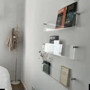 책꽂이 벽책꽂이 잡지꽂이 북선반 투명수납 벽걸이 책선반 80cm