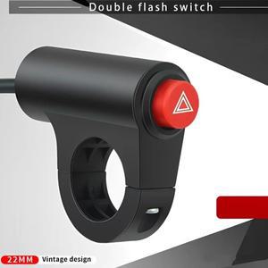 바이크 오토바이 전기 자동차 더블 플래시 경고 스위치  플라스틱 비상 신호 점멸기 위험등  22mm  12V