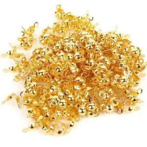 굿즈 누름볼 고리 목걸이 올챙이캡 골드 비즈공예부자재 200개입