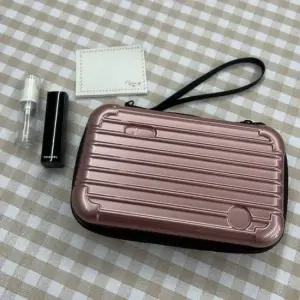 미니캐리어파우치 하드캐리어 미니 여행용 파우치 가방 로즈골드