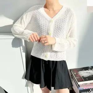 여성 썸머 펀칭 긴팔 가디건 반팔가디건