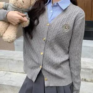 여성 니트 긴팔 슬림핏 캐주얼 골지 가디건 티셔츠 KN-14 프레피