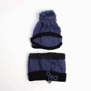 넥워머 털모자세트 로얄블루 여성용 방한 목폴라 겨울 목토시