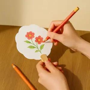 감성수작 공방 체험 수업용 DIY 무지 손부채 만들기 백지손부채