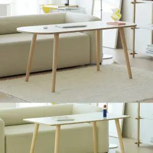 국산 높은 소파테이블 라운드형 타원형 거실 원목 낮은 식탁 밥상 티 탁자