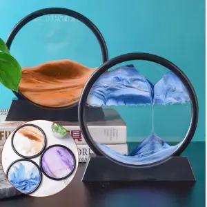 원형 회전 샌드아트 액자 데스크 모래시계 선물