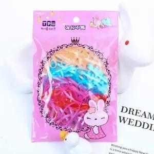 [오너클랜]WL 고무줄 헤어밴드 1봉지 펄글로스