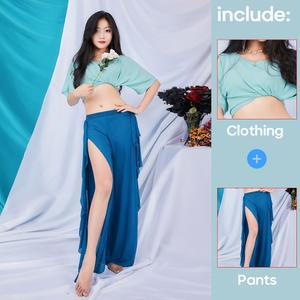 댄스복 밸리 스커트 연습복 무대 꽃잎 의상 바지 벨리 공연복 대회 댄스 세트 복장