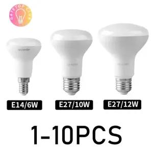 촛대전구 캔들 1-10개 LED E27 E14 목욕 램프 버섯 전구 R50 R63 R80 220V 6W 10W 12W 비 스트로브 화이트