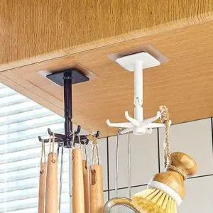 무타공 다용도 회전걸이 1P 주방 욕실 부착식 후크 WC5901E