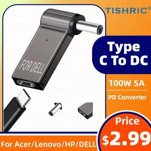 100W 5A PD 변환기 DC 유형 어댑터 노트북 전원 충전기 공급 잭 플러그 여성-남성 AcerLenovoHPDELL