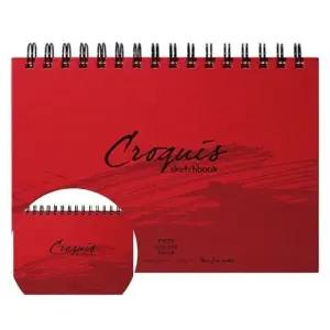 하드커버 스케치북 A4 드로잉 노트 80매 크로키 수채화용지 레드 색상 (WFKKLSY)