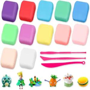 울웨파 에어 드라이 클레이 12팩 어린이용 폼 마카롱 모델 매직 성형 가능한 초경량 예술 공예 교실 교육에