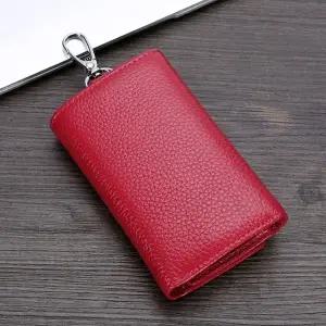 자동차 키홀더 가죽 지갑 레드 스마트 키링
