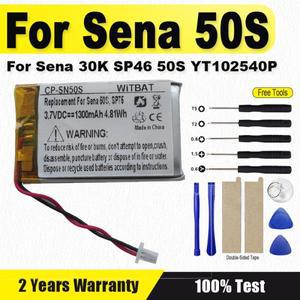 Sena 50S SP75 오토바이 블루투스 헤드셋 헬멧 인터콤용 3.7V 1300mAh 충전식 배터리