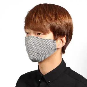 [하프클럽/]입체마스크 블랙 면마스크빨아쓰는 다회용 체크패턴