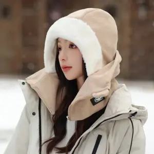 리바앤코 3in1 여성 넥워머 바라클라바 후드 목도리 머플러 집업