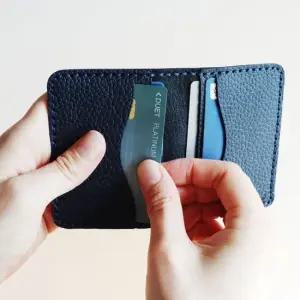 네이비 에치펠레 4장 가죽 카드지갑 가죽지갑 남성지 남성지갑 가죽지갑 미니지갑