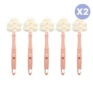 리에또 아기 젖병솔 물병 세척 브러쉬 핑크 5P X2