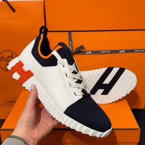 [에르메스] 디파트 스니커즈 니트 카프스킨 마린 블랑