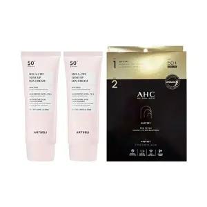 아트델리 톤업 선크림 50ml x2 + AHC 선패치 2스텝 4회분