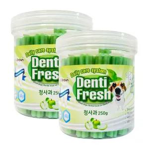 덴티후레쉬 청사과 250g x2덴탈껌 치아관리스틱 강아지 개껌 덴탈 양치