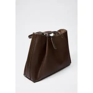 [정품] 자라 가방 데일리 출근 숄더백 ZARA 핀턱 쇼퍼 토트백 - 초콜렛