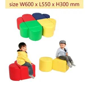 키즈카페 놀이방 쉼터의자 스펀지 PU가죽 방염 하트의자 체육교구 소프트매트 아동센터