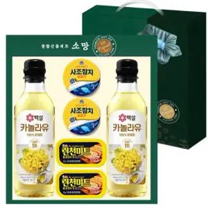 백설 소망 6p (백설카놀라유2병+ 참치캔2+런천2) 명절선물 설날선물세
