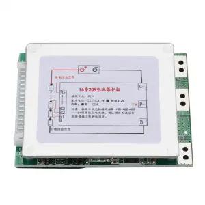 BA-2X 16S 48V 20A 18650 Lifepo4 배터리 보호 보드 BMS PCB전자 자전거 Escooter용 밸런스 포함