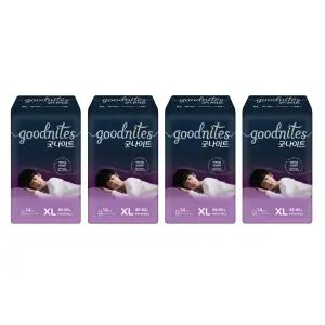 하기스 굿나이트 팬티 공용 40kg 60kg 특대형 14매 4팩 56매